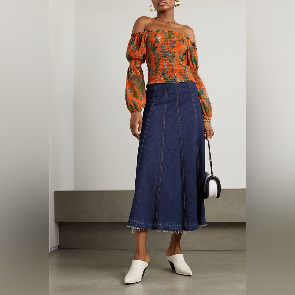 L ‘ AGENCE CECE TOP IN ORANGE MULTI PARROT 🦜